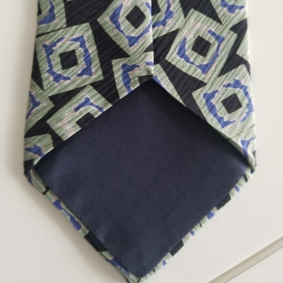 FRANK STELLA Geometric Design Italian Silk Tie - Picture 6 of 9